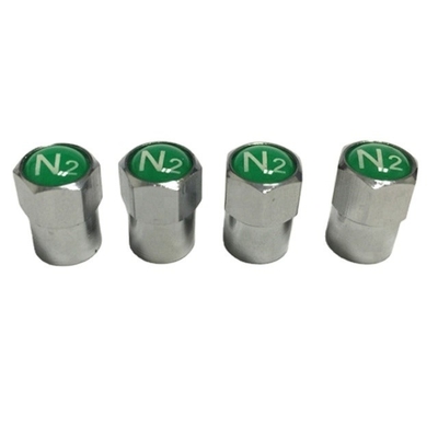 Scopo di sostituzione/riparazione Sigillo del logo di azoto N2 verde Tappi a stelo delle valvole dei pneumatici cromatizzati per l'installazione universale delle auto