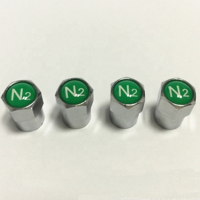 Scopo di sostituzione/riparazione Sigillo del logo di azoto N2 verde Tappi a stelo delle valvole dei pneumatici cromatizzati per l'installazione universale delle auto