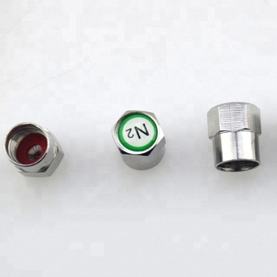 Scopo di sostituzione/riparazione Sigillo del logo di azoto N2 verde Tappi a stelo delle valvole dei pneumatici cromatizzati per l'installazione universale delle auto