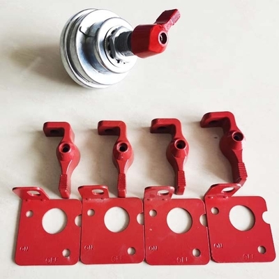 Prevenire efficacemente l'avvio accidentale dell'interruttore A / C Batteria Master Disconnettore con kit di leva di blocco rosso e giallo