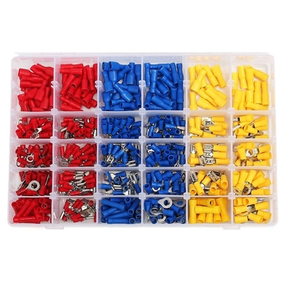 480pcs terminali isolati connettore elettrico di crimp Butt Spade Ring Fork Terminal Set Kit con custodia per l'anno universale
