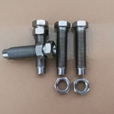DIN Standard e Titanio bullone 7/16 &quot;-20 con 9/16&quot; Hex Noce per 1-1/8&quot; Torsion Stop finitura naturale