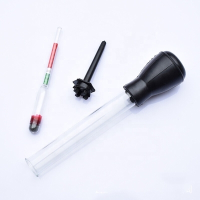 Nero e rosso 330mm/13&quot; tubo di gomma di vetro lunghezza idrometro batteria auto per il rilevamento rapido di elettroliti acidi dell'acqua