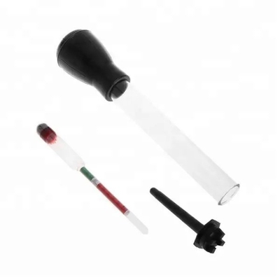 Nero e rosso 330mm/13&quot; tubo di gomma di vetro lunghezza idrometro batteria auto per il rilevamento rapido di elettroliti acidi dell'acqua