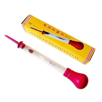 Nero e rosso 330mm/13&quot; tubo di gomma di vetro lunghezza idrometro batteria auto per il rilevamento rapido di elettroliti acidi dell'acqua