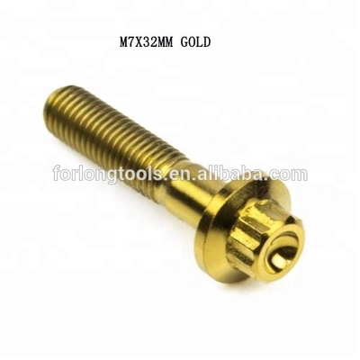 6AL-4V GR5 DIN Standard M7*32 12 punti testa flange Titanio Split Rim bullone per BBS e design durevole