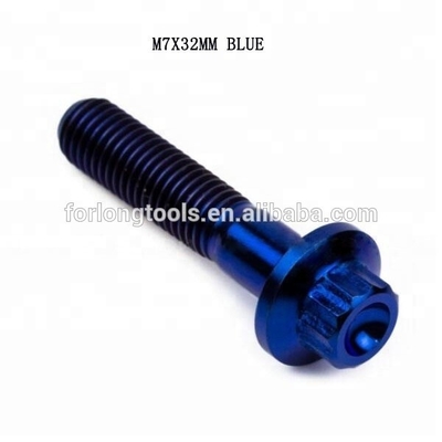 6AL-4V GR5 DIN Standard M7*32 12 punti testa flange Titanio Split Rim bullone per BBS e design durevole