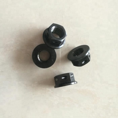 Finitura PVD resistente alla corrosione M10 X 1.25 Noci di flangia di titanio esatto nera perforate per filo di blocco standard DIN
