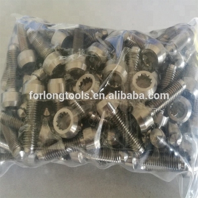 6AL-4V Lega di titanio M7*1.0 bulloni a bordo diviso per BBS Finitura naturale 24.5mm pronti per la spedizione