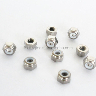 Legatura di titanio M6x1.25 Noccioline di blocco della testa della flangia esessuale con finitura universale e inserto in nylon che soddisfano i requisiti standard DIN