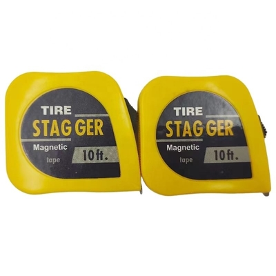 Logo personalizzato Pneumatici da corsa in acciaio Nastro di Stagger misura 10 piedi * 1/4 &quot; Materiale della lama in acciaio Strumenti magnetici giallo per il beneficio