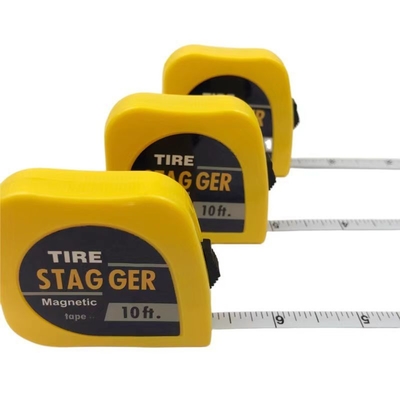 Giallo 10 piedi Magnetico Pneumatico da corsa Stagger Nastro misura 1/4 &quot; Larghezza della lama per la misurazione di precisione in pollici imperiali