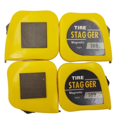 Giallo 10 piedi Magnetico Pneumatico da corsa Stagger Nastro misura 1/4 &quot; Larghezza della lama per la misurazione di precisione in pollici imperiali