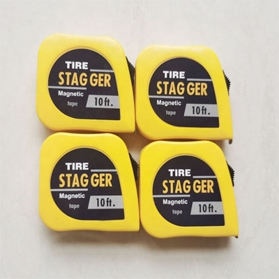 Colore giallo auto da corsa Stagger Nastro di misura Tap 10 piedi * 1/4 &quot; con sistema di misurazione imperiale e strumenti magnetici