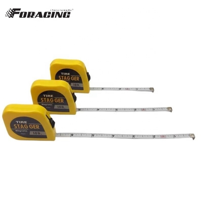 10 FT Steel Blade Racing Tire Stagger Tape Measure con retro magnetico e logo personalizzato di finitura cromata