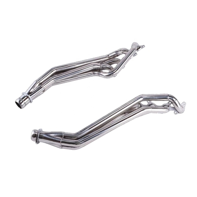 Capo tubo lungo di scarico in acciaio inossidabile universale per Mustang Multifold Racing Car Silver Scopo sostituzione/riparazione