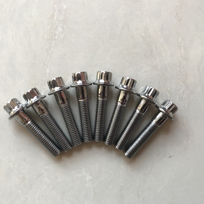 Sprint Car 12 PT BBS RS/RX bulloni a cerchione divisa M7 x 32 bulloni in acciaio all'interno cromati per lo standard ISO
