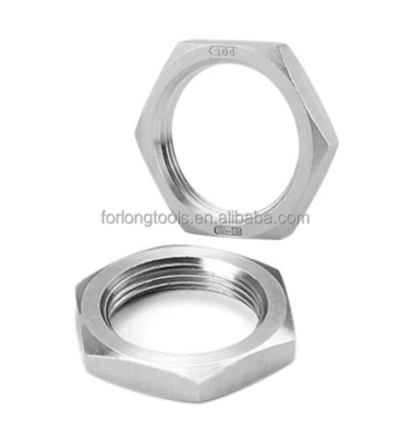 7/16-20 Hex Jam Nut Noce sottile di acciaio inossidabile Hexagon Finitura naturale per una vasta gamma di applicazioni