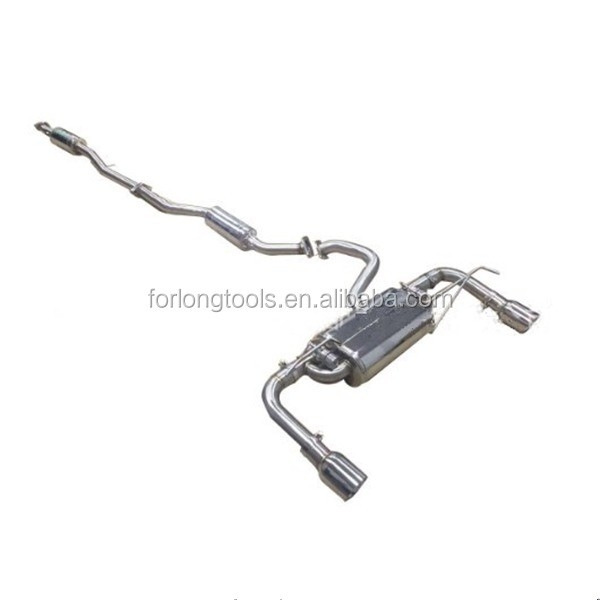 Tubo di scarico modificato in acciaio inossidabile lucido per Mitsubishi Lancer e controllo delle valvole