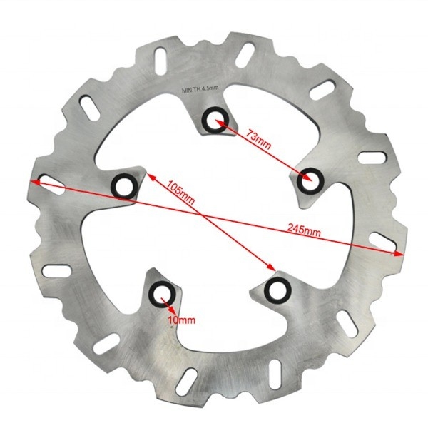 Rotore a disco di freno posteriore di spessore 245 mm per motocicletta stradale Yamaha FZ6 600 FZ6 Fazer 600 in acciaio inossidabile resistente