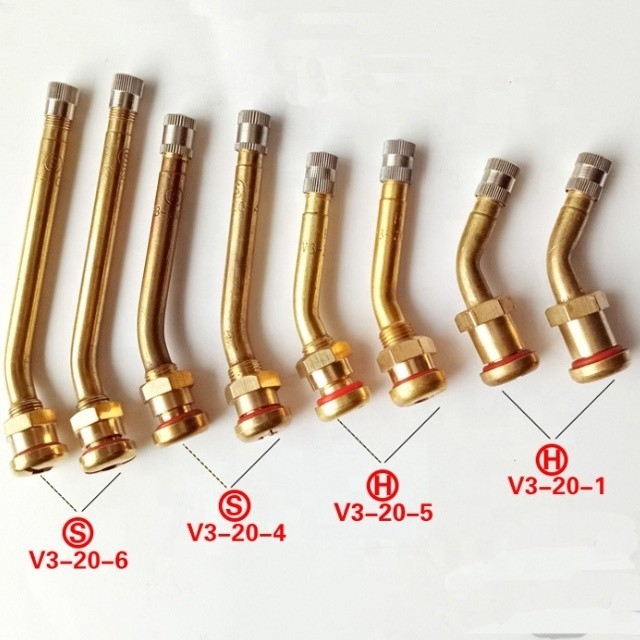 Valvola di pneumatici in ottone universale senza tubo con ruota di estensione pneumatico V3-20-1 V3-20-6 V3-20-4 V3-20-5 Standard OE NO. e universale