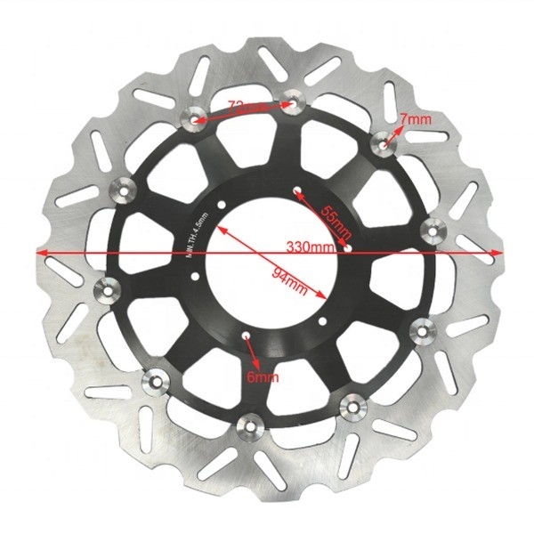 6 Forno di montaggio 330MM Motociclo in acciaio inossidabile rotore a disco galleggiante per Honda CBR929 RR CBR954 RR e prestazioni