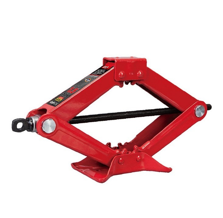 Jack rosso da 1,5 tonnellate per la riparazione di auto Altezza massima 385 mm Altezza minima 105 mm Supporto manuale Jack meccanico Strumento di riparazione auto