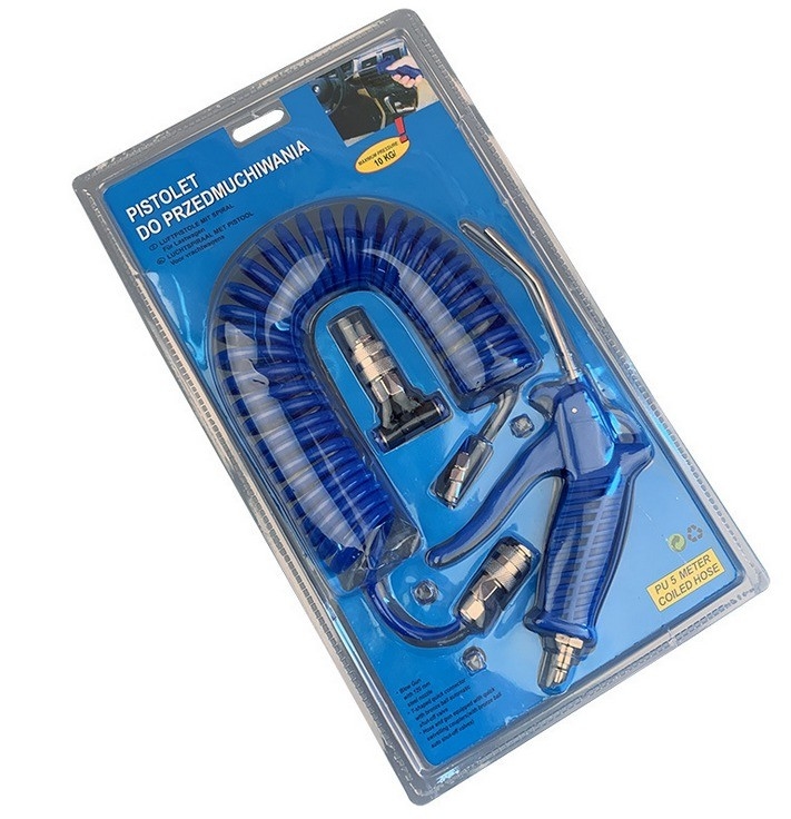 Supporto personalizzato ODM 5m Hose Pneumatic Cleaning Gun Set Polyurethane TPU Handle No-Load Speed N/M per la pulizia professionale