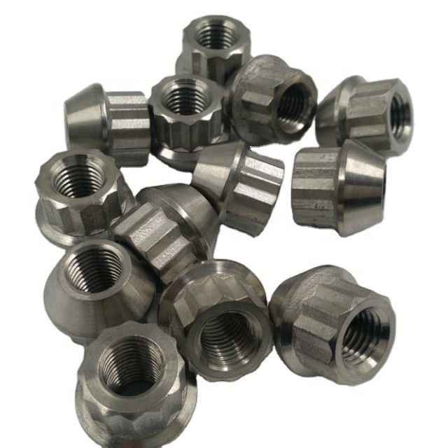 DIN Standard Plain Finish Titanium Flange Nuts per il componente di fissaggio delle ruote a filo 1/2-20