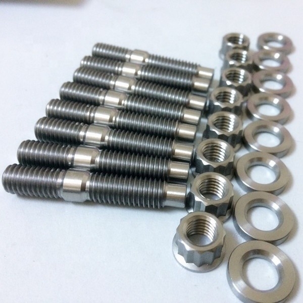 Universal Fitment Ti Materiale naturale M8 x 1.25 Titanio di scarico Kit di strisce a manipolazione con dadi e lavatrici