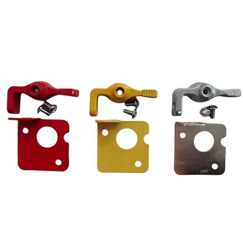 Standard OE NO. Universal Car Fitment Master Disconnect Switch Lockout Lever Kit con interruttore della batteria in giallo rosso e argento