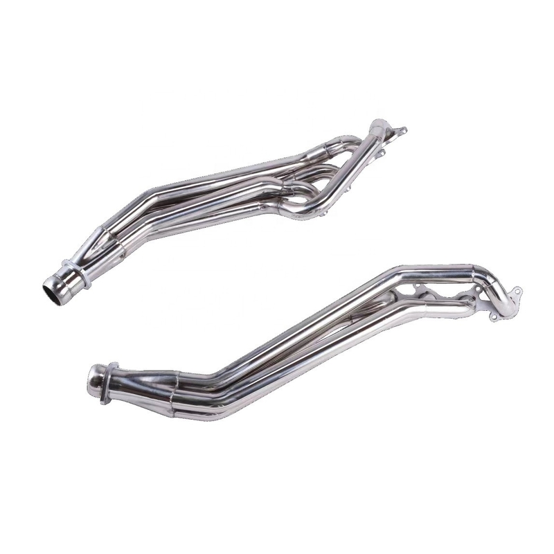 Capo tubo lungo di scarico in acciaio inossidabile universale per Mustang Multifold Racing Car Silver Scopo sostituzione/riparazione