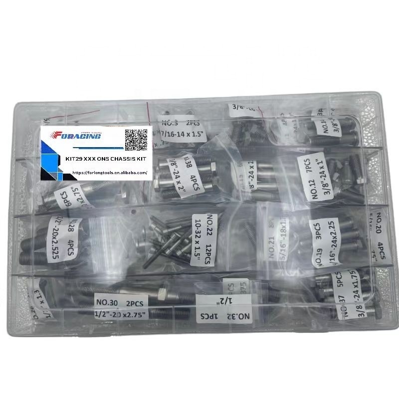 Universal Sprint Car Bolt Kit Triple X Chassis con Q/C R/R S/P e Titanio Completo Grado 8 Bolt Set 29 pezzi